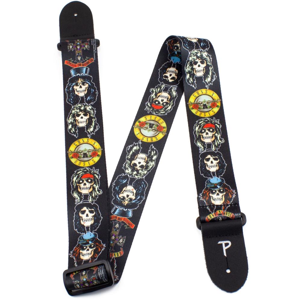 Guns N' Roses - Logos Guitar Strap - Black/Multicolours